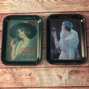 Coca-cola tin serving trays